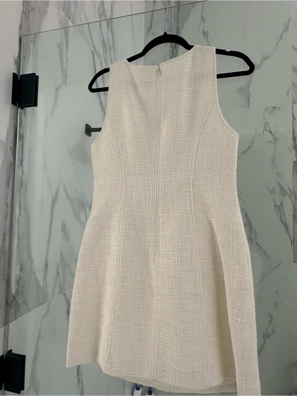 cinq a sept Cream Tweed Mini Dress with Decorative Buttons - Picture 7 of 7